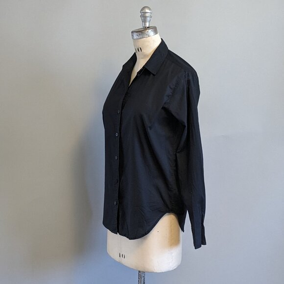 Everlane Cotton Air Button Up Long Sleeve Black Shirt 0 Small - Picture 2 of 6